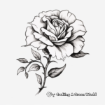 Inspiring Watercolor Rose Tattoo Coloring Sheets 1