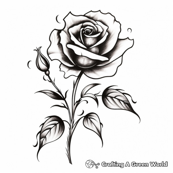 Rose Tattoo Coloring Pages - Free &amp; Printable!
