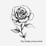 Inspiring Watercolor Rose Tattoo Coloring Sheets 4