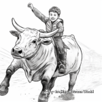 Intense Bull Riding Competition Coloring Pages 4