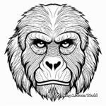 Intense Gorilla Face Coloring Sheets 1
