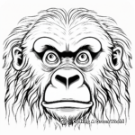 Intense Gorilla Face Coloring Sheets 3