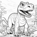 Interact with Tarbosaurus: Fill & Find Coloring Pages 1
