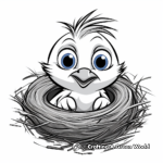 Interactive Blue Bird Nest Coloring Pages 1