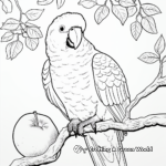 Interactive Cockatoo and Fruits Coloring Page 2