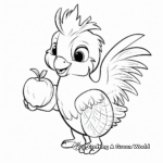 Interactive Cockatoo and Fruits Coloring Page 4