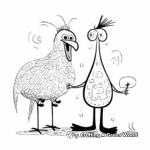 Interactive Dodo Bird and Man Interaction Coloring Pages 2