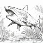 Interactive Facts and Coloring Megalodon Pages 1