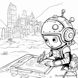 Interactive Game Blank Coloring Pages 1