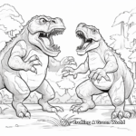 Interactive Giganotosaurus vs T Rex Battle Coloring Pages 3