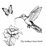 Interactive Hummingbird and Butterfly Coloring Pages 2