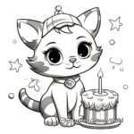 Interactive Kitty Cat Birthday Party Coloring Pages 2