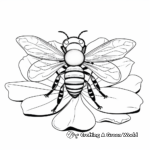 Interactive Leafcutter Bee and Lotus Coloring Pages 1
