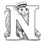 Interactive Letter N Animal Alphabet Coloring Pages 1