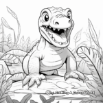 Páginas interactivas para colorear de Megalosaurus para niños 1