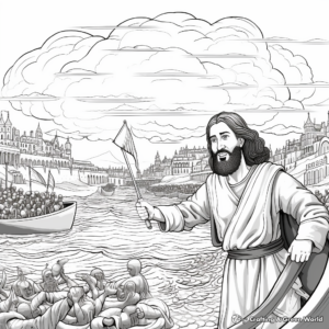 Interactive Parting of The Red Sea Coloring Sheets 1