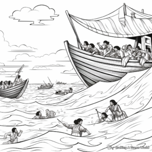 Interactive Parting of The Red Sea Coloring Sheets 2