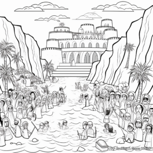 Interactive Parting of The Red Sea Coloring Sheets 4