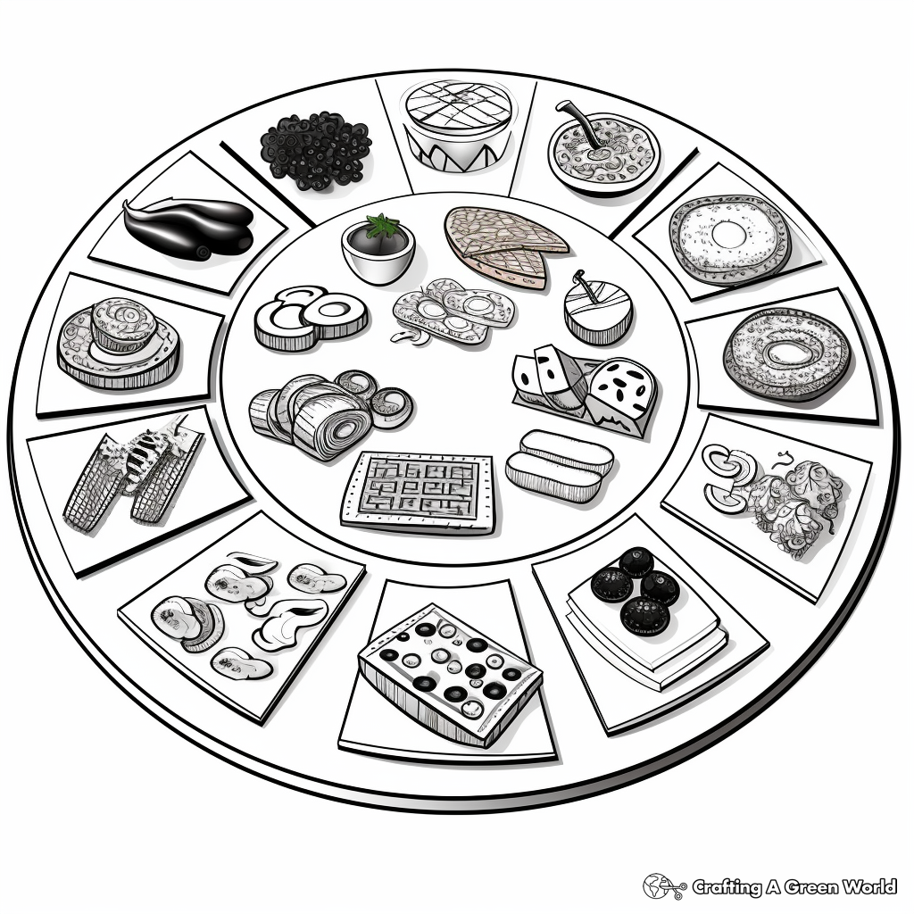 Interactive Seder Plate Coloring Pages 2