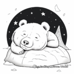 Interactive Sleeping Bear with Nightcap Coloring Pages 1