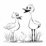 Interactive Stork and Frog Friendship Coloring Pages 3