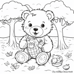 Interactive Teddy Bear Picnic Coloring Pages 1