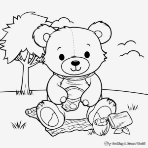 Interactive Teddy Bear Picnic Coloring Pages 2
