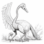Interactive Therizinosaurus with Prey Coloring Pages 2