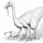Interactive Therizinosaurus with Prey Coloring Pages 3