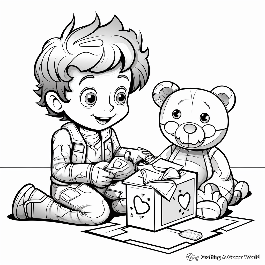 Interactive Toddler's Valentine Puzzle Coloring Pages 2