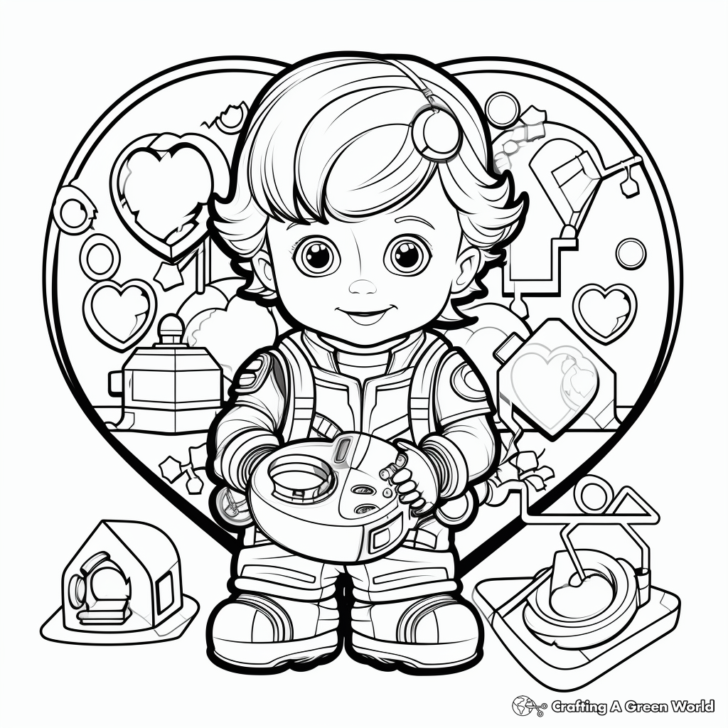 Interactive Toddler's Valentine Puzzle Coloring Pages 3