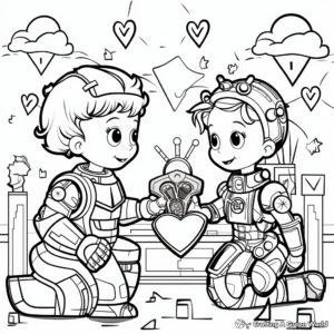Interactive Toddler's Valentine Puzzle Coloring Pages 4