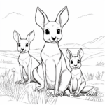 Páginas interactivas para colorear de la familia Wallaby 4