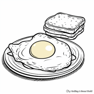 Interesting Egg and Bacon Coloring Pages 1