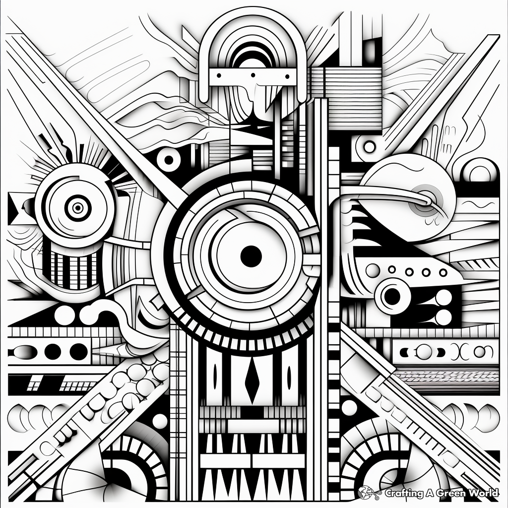Interesting Geometric Patterns Digital Art Coloring Pages 2