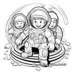 International Astronaut Team Coloring Pages 1
