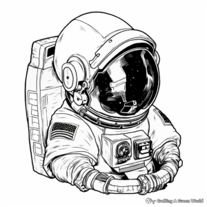 International Space Station Astronaut Helmet Coloring Pages 1