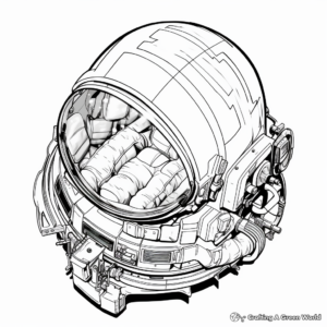 International Space Station Astronaut Helmet Coloring Pages 4