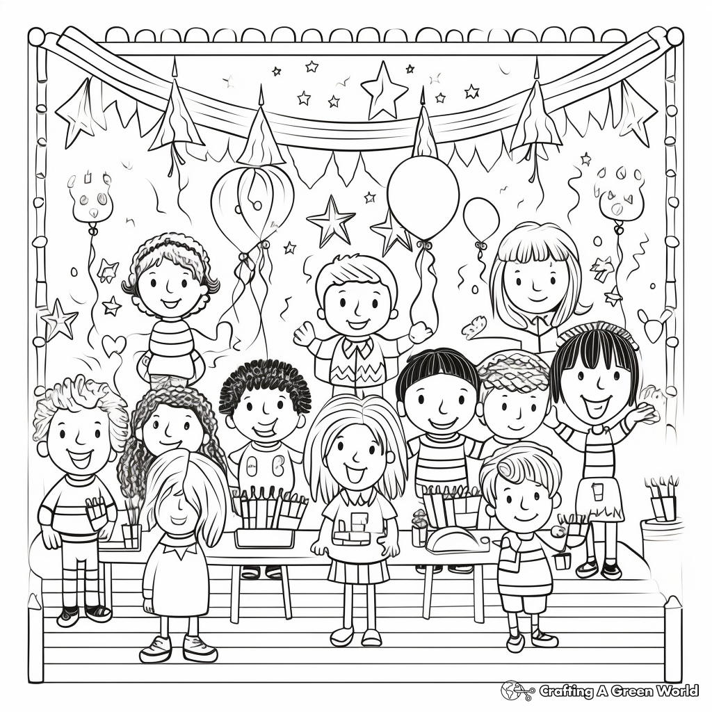 Intricate 100th Day of School Party Coloring Sheets 3