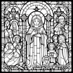 Intricate All Saints Day Stained Glass Coloring Pages 3