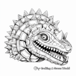 Intricate Ankylosaurus Head Coloring Pages 1