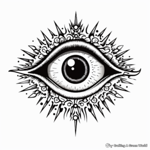 Intricate Arabic Evil Eye Coloring Pages for Adults 2