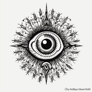 Intricate Arabic Evil Eye Coloring Pages for Adults 4