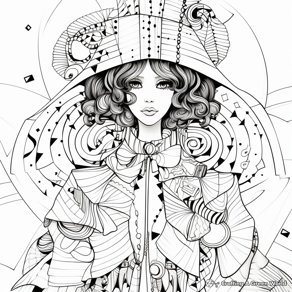 Intricate Avant-Garde Fashion Coloring Pages 2