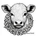 Intricate Baby Cow Mandala Coloring Pages 2