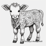 Intricate Baby Cow Mandala Coloring Pages 3