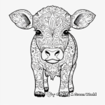 Intricate Baby Cow Mandala Coloring Pages 4