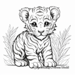 Intricate Baby White Tiger Coloring Pages 1
