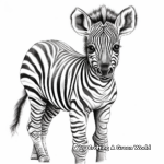 Intricate Baby Zebra Coloring Pages for Artists 2