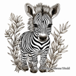 Intricate Baby Zebra Coloring Pages for Artists 4